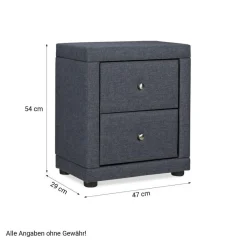 Table de chevet chambre 2 tiroirs gris