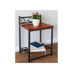 Table de chevet en metal noir laqué ref. 1069