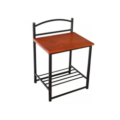 Table de chevet en metal et en bois