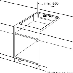 Table de cuisson à induction 60cm 3 feux noir - PUJ611BB5E