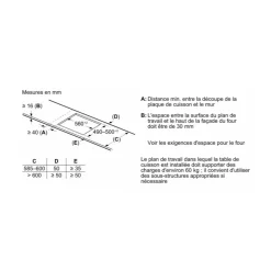 Table de cuisson à induction 60cm 4 feux 7400w noir - PIE631HB1H