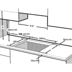 Table de cuisson gaz HIGG64123SB, 61 cm, 4 foyers