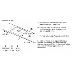 Table de cuisson induction 80cm 4 feux 7400w noir - PXE831HC1E