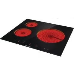 Table de cuisson vitrocéramique 60cm 3 feux 5700w noir - E6322C