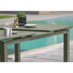 Table de jardin - 8/10 places - Aluminium - Kaki - MIAMI