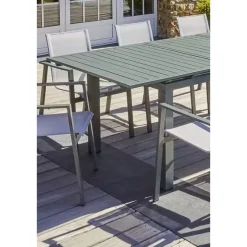 Table de jardin - 8/10 places - Aluminium - Kaki - MIAMI
