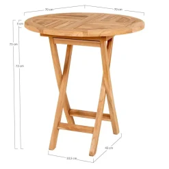 Table de jardin en teck OVIEDO Ø 70 cm