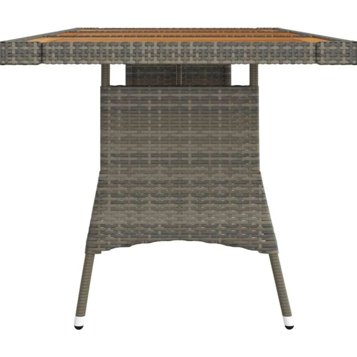 Table de jardin Gris 160x70x72 cm Resine tressee et acacia
