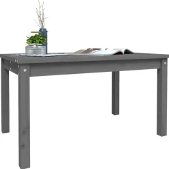 Table de jardin gris 82,5x50,5x45 cm bois massif de pin