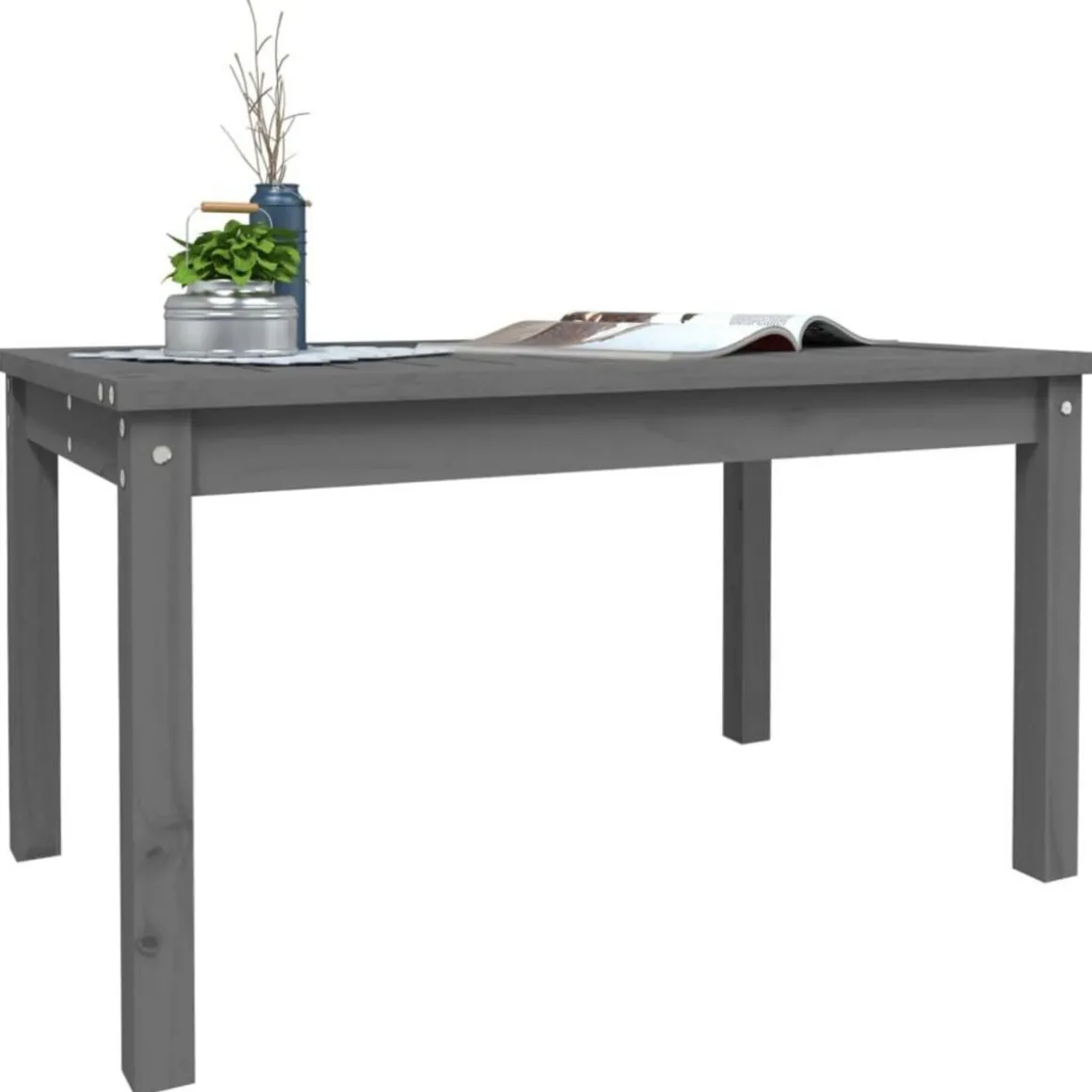 Table de jardin gris 82,5x50,5x45 cm bois massif de pin