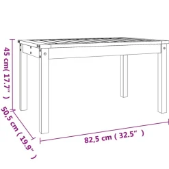 Table de jardin gris 82,5x50,5x45 cm bois massif de pin