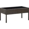 Table de jardin Marron 75x40x37 cm Resine tressee