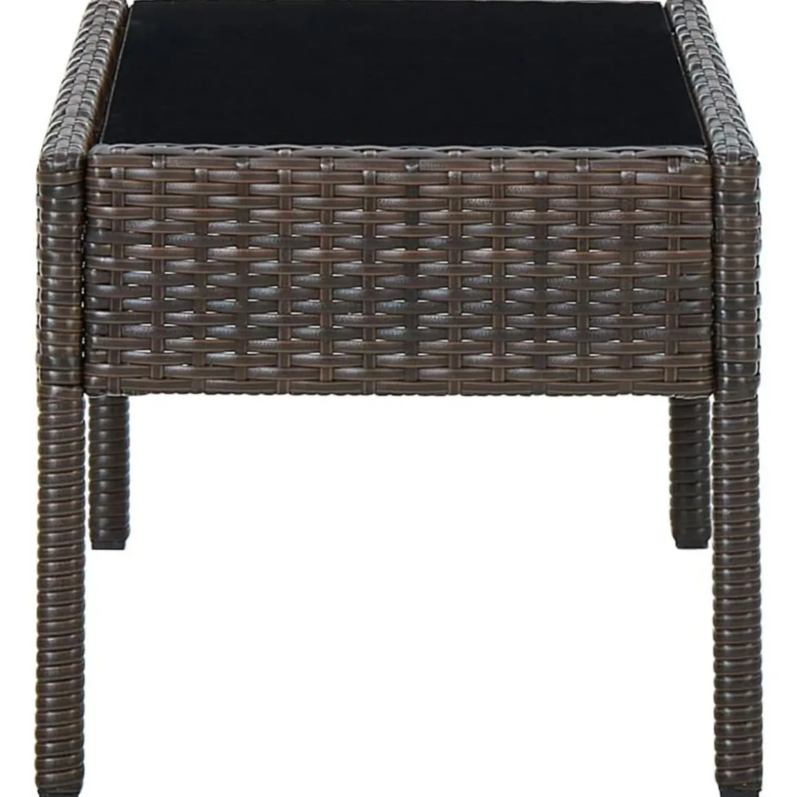 Table de jardin Marron 75x40x37 cm Resine tressee