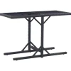 Table de jardin Noir 110x53x72 cm Verre et resine tressee