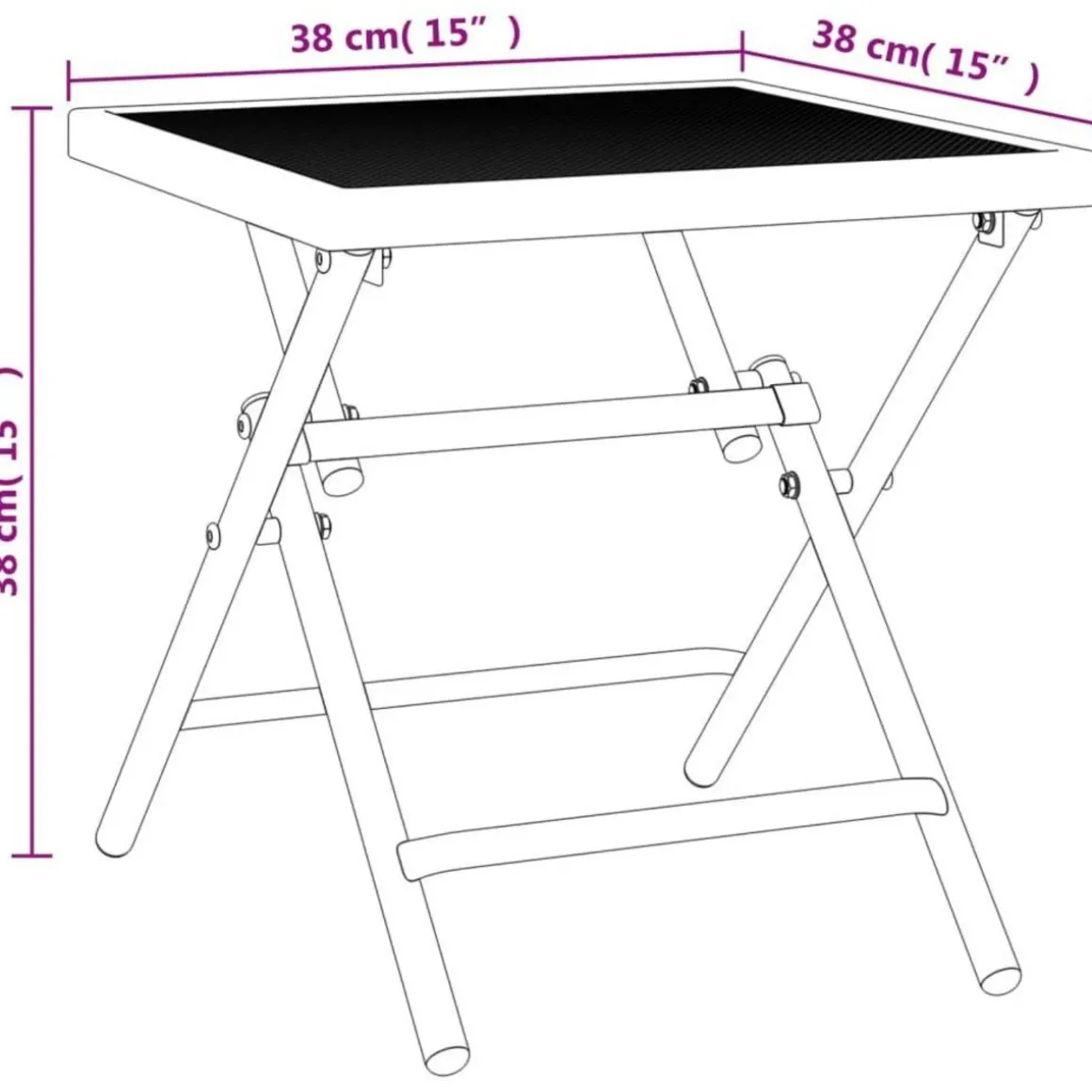 Table de jardin pliable anthracite 38x38x38 cm Treillis d'acier