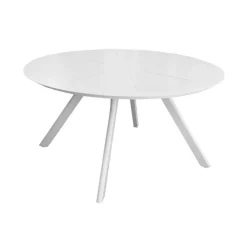 Table de jardin ronde Seven en aluminium - blanc 150 cm