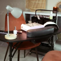 Table de manucure professionnelle pliante avec tiroir, roulettes et housse de transport - Noir