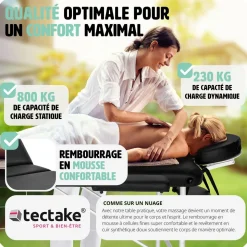 Table de massage 2 zones avec rouleaux de massage