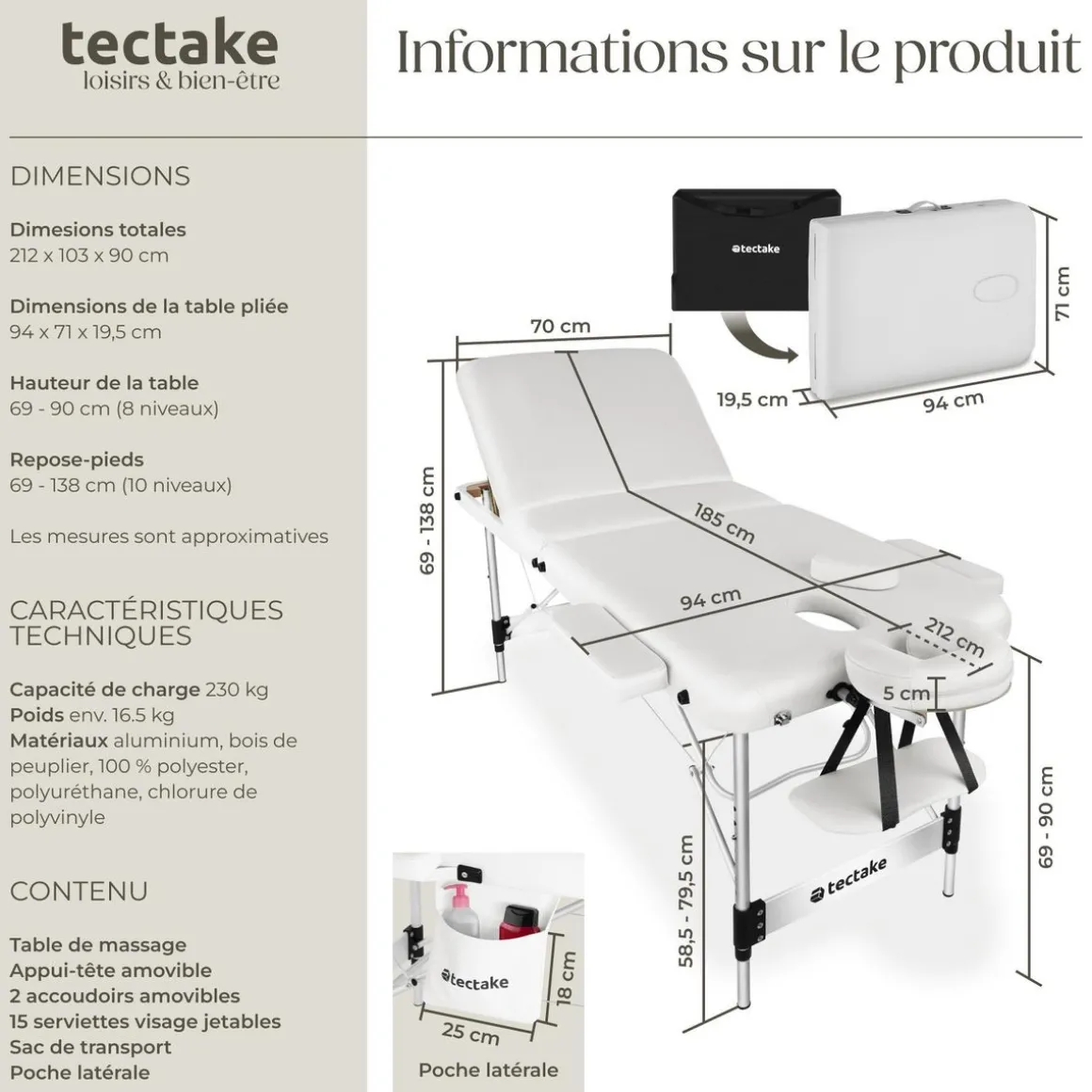 Table de massage pliable PHUKET