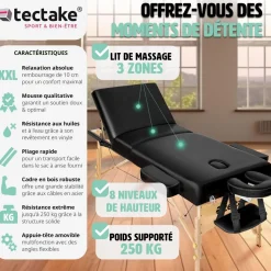 Table de massage pliante 3 Zones - 10 cm d'épaisseur + housse