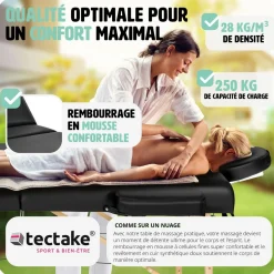 Table de massage pliante 3 Zones Bois, cosmétique, portable