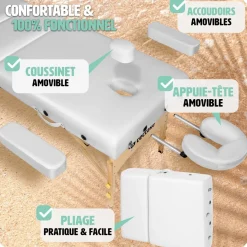 Table de massage pliante 3 Zones - 10 cm d'épaisseur + housse