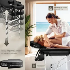 Table de massage pliante à 3 zones