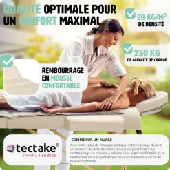 Table de massage pliante 3 Zones Bois, cosmétique, portable