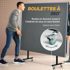 Table de ping pong tennis de table pliable 8 roues - filet, 2 raquettes, 3 balles inclus - noir gris