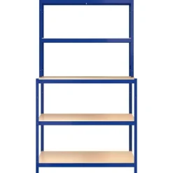 Table de travail etageres 5 niveaux Bleu Acier bois ingenierie