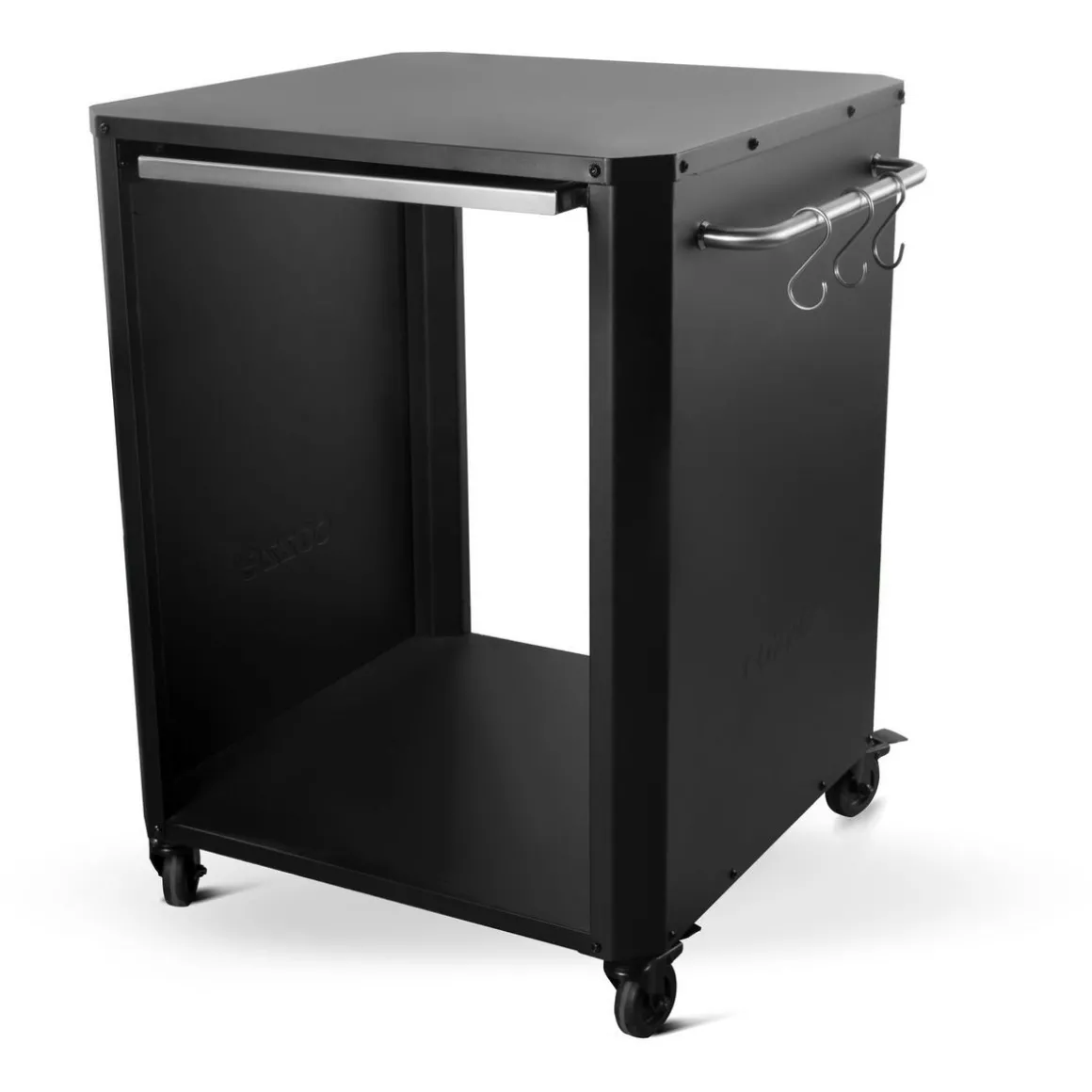 Table d'extérieur pour four à pizza - Planche à découper en acier inoxydable - Noir