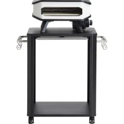 Table d'extérieur pour four à pizza - Planche à découper en acier inoxydable - Noir