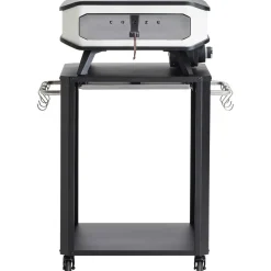 Table d'extérieur pour four à pizza - Planche à découper en acier inoxydable - Noir