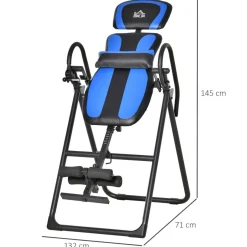 Table d'inversion pliable réglable antidérapante charge max. 110 Kg acier synthétique bleu noir