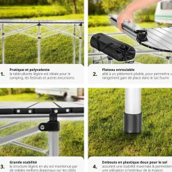 Table pliante 140 x 70 x 70 cm