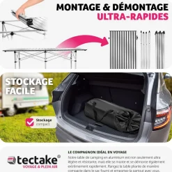 Table pliante 140 x 70 x 70 cm