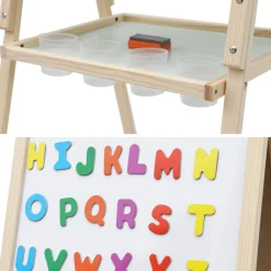 Tableau double face en bois pour enfant. craie et tableau blanc avec accessoires fournis