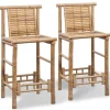 Tabourets de bar lot de 2 bambou