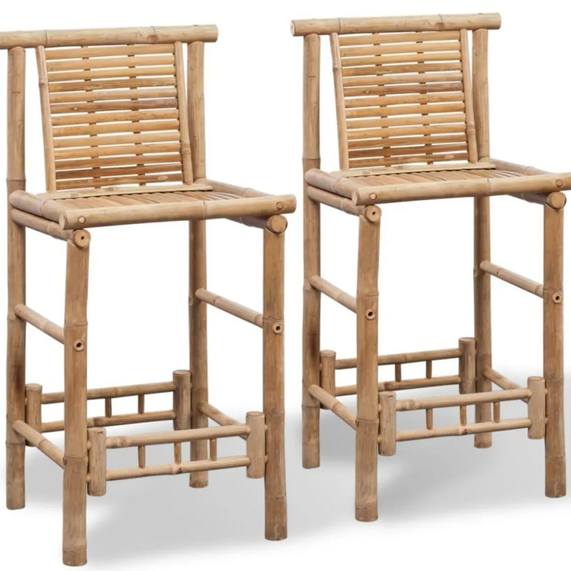 Tabourets de bar lot de 2 bambou