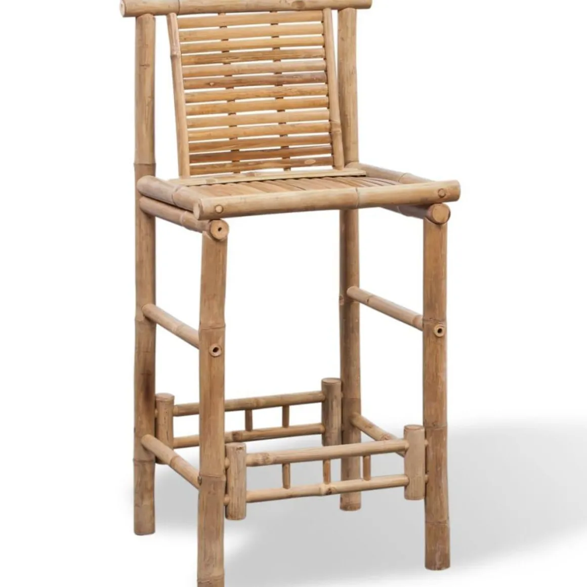 Tabourets de bar lot de 2 bambou