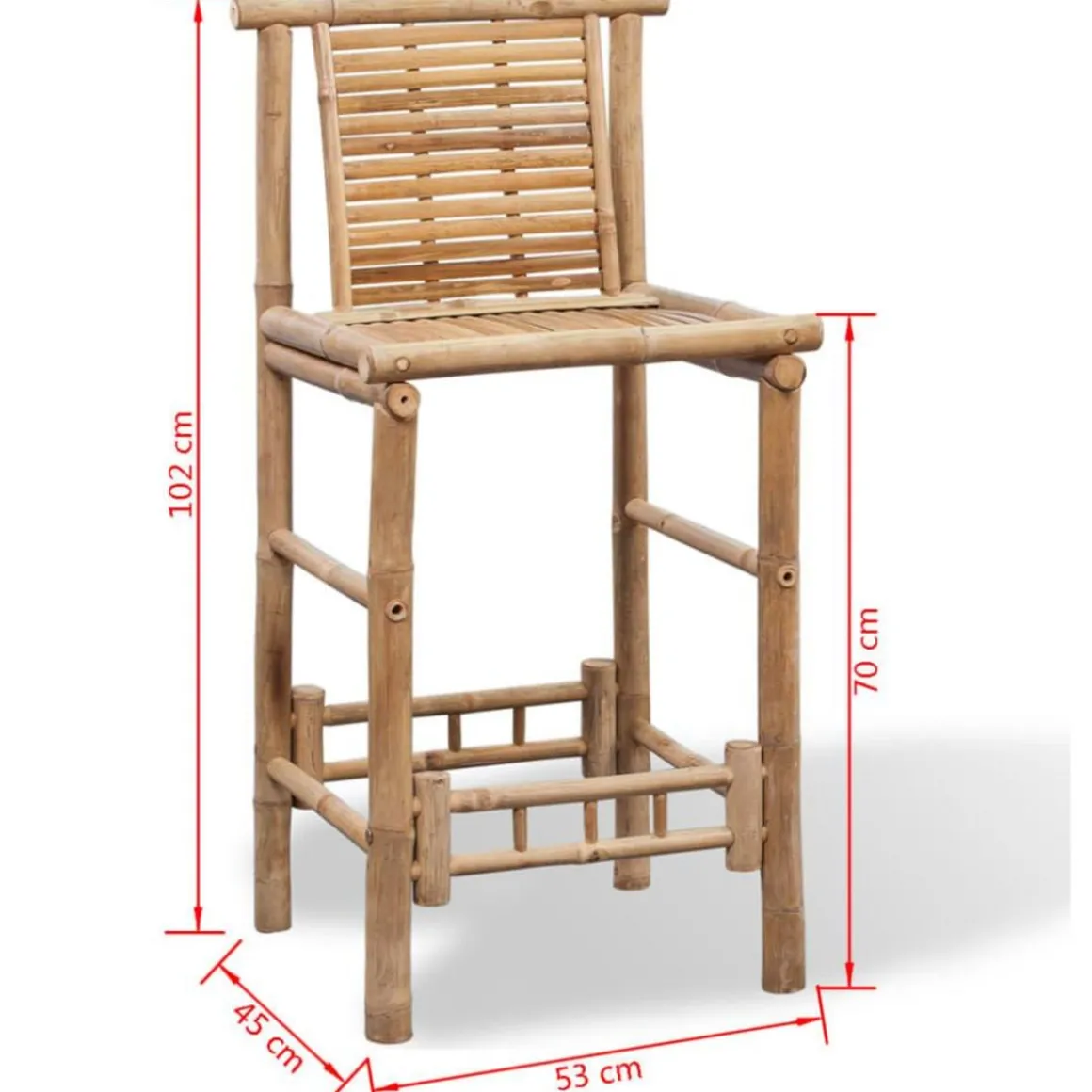 Tabourets de bar lot de 2 bambou