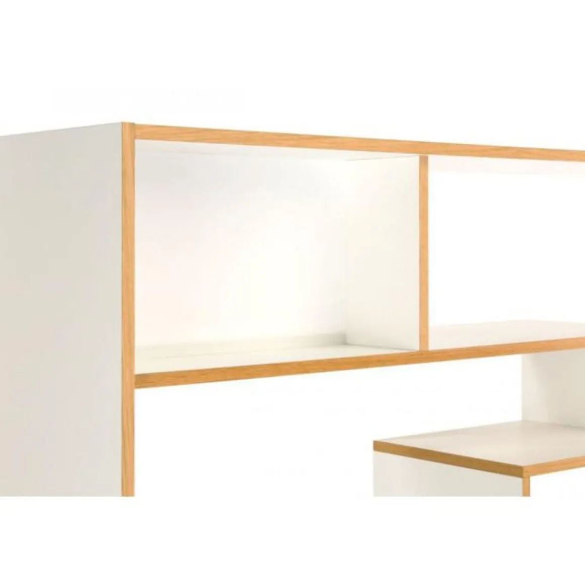 Étagère Bibliothèque Design Southbury 143cm Chêne & Blanc