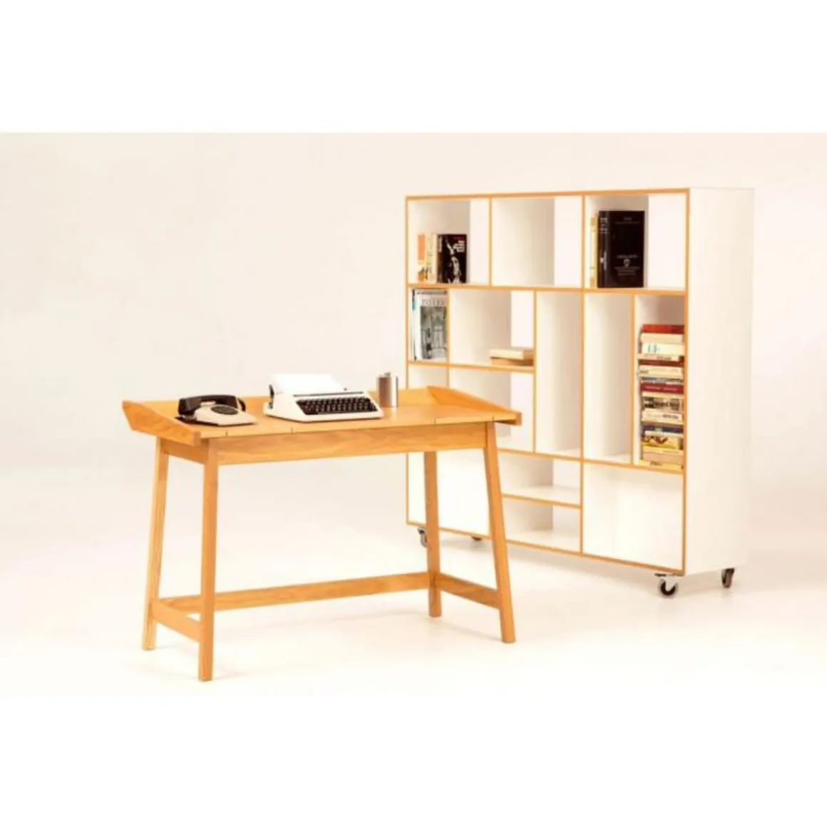 Étagère Bibliothèque Design Southbury 143cm Chêne & Blanc