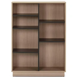 Étagère Bibliothèque Vigo 110x80 cm , étagère pour bureau, couleur Chêne et Gris
