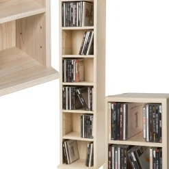 Étagère Colonne Meuble de Rangement 6 compartiments 90x21x20cm