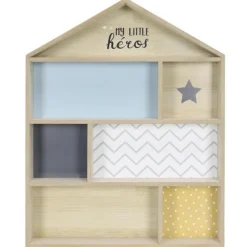 Étagère Déco pour Enfant Maison 50cm Bleu