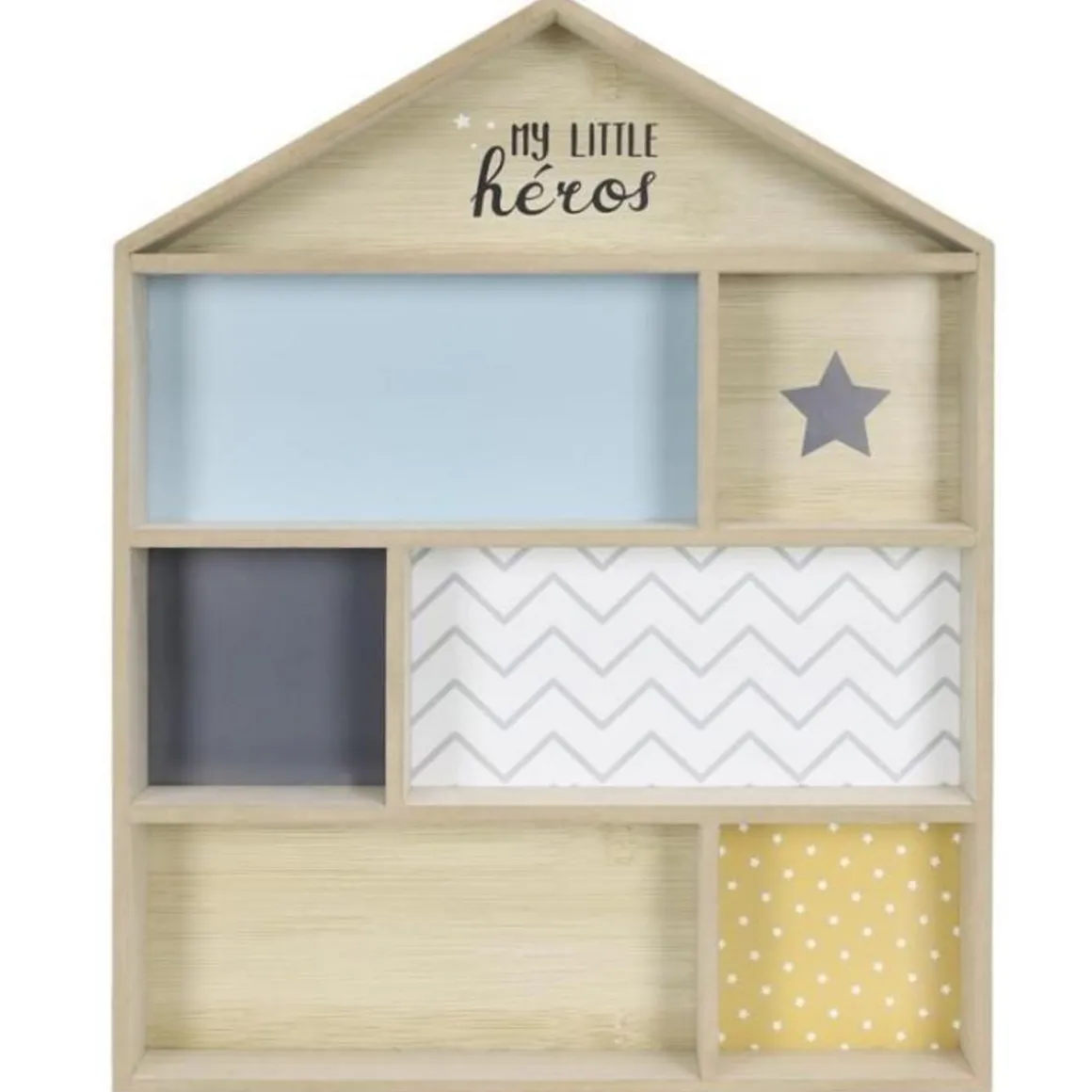 Étagère Déco pour Enfant Maison 50cm Bleu