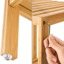 Étagère en Bambou 5 niveaux 33x33x141cm