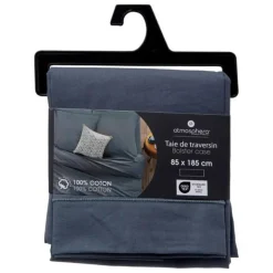 Taie de Traversin Alban 85x185cm Bleu Orage