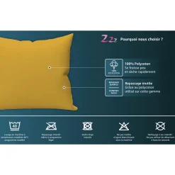 Taie d'oreiller uni ZZZ en polycoton